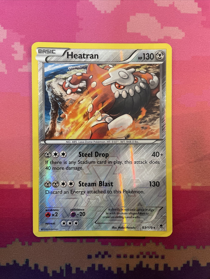 Pokemon Card Heatran Phantom Forces Reverse Holo Rare 63/119 NM