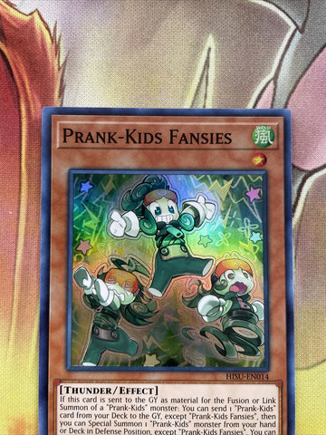 HISU-EN014 Prank-Kids Fansies Super Rare 1st Edition Mint YuGiOh Card (back)