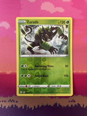 Pokemon Card Zarude Shining Fates Reverse Holo 016/072 NM