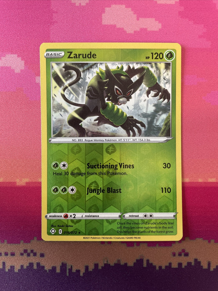 Pokemon Card Zarude Shining Fates Reverse Holo 016/072 NM