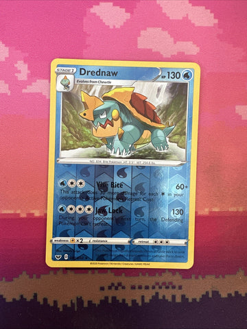 Pokemon Card Drednaw Sword & Shield Reverse Holo Rare 061/202 Near Mint