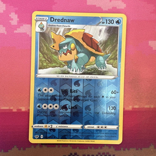 Pokemon Card Drednaw Sword & Shield Reverse Holo Rare 061/202 Near Mint