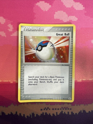 Pokemon Card Great Ball EX FireRed LeafGreen Reverse Holo 92/112 Light Play
