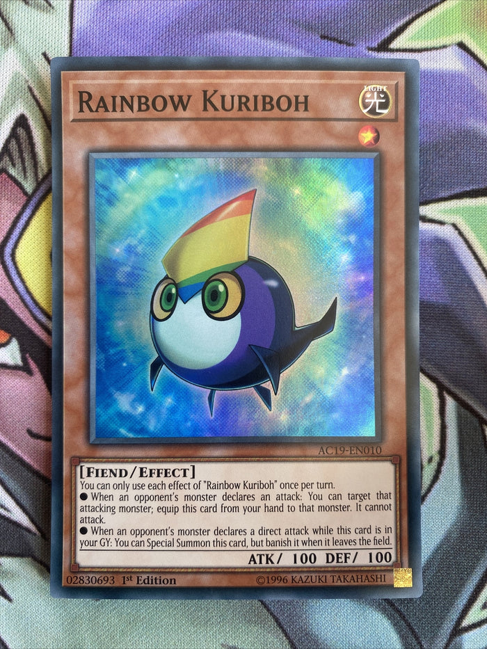 AC19-EN010 Rainbow Kuriboh Super Rare 1st Edition NM Yugioh Card