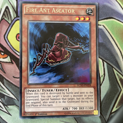LC5D-EN224 Fire Ant Ascator Rare 1st Edition NM Yugioh Card