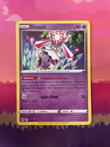 Pokemon Card Diancie Astral Radiance Holo Rare 068/189 Near Mint