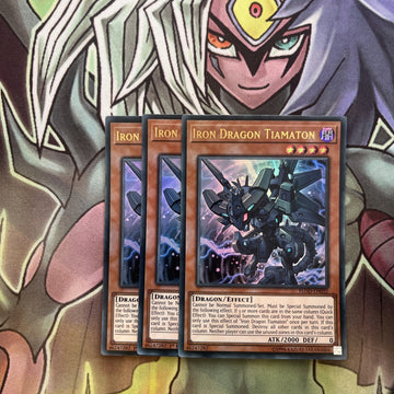 FLOD-EN032 x3 Iron Dragon Tiamaton Ultra Rare Excellent Condition Yugioh