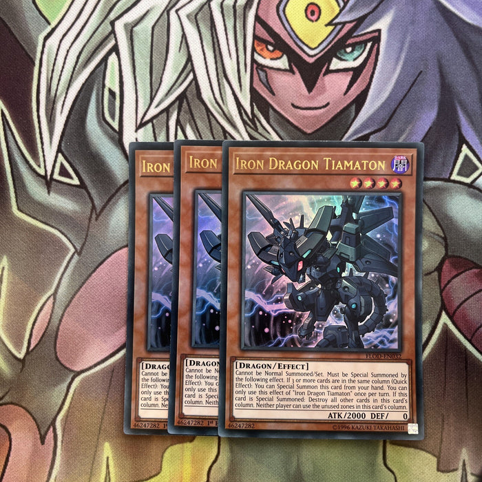 FLOD-EN032 x3 Iron Dragon Tiamaton Ultra Rare Excellent Condition Yugioh