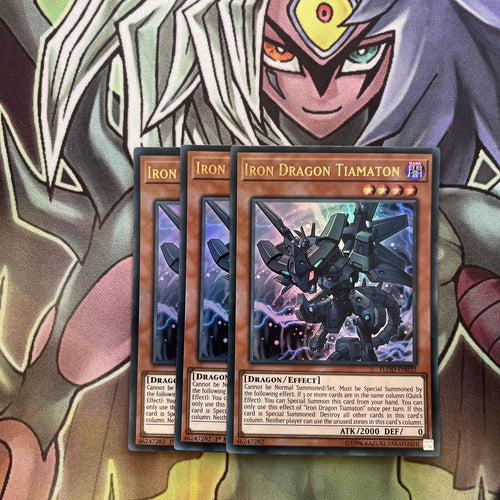 FLOD-EN032 x3 Iron Dragon Tiamaton Ultra Rare Excellent Condition Yugioh