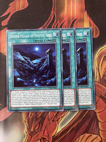OP20-EN021 x3 Hidden Village Of Ninjitsu Arts Common UNL Edition NM Yugioh Card