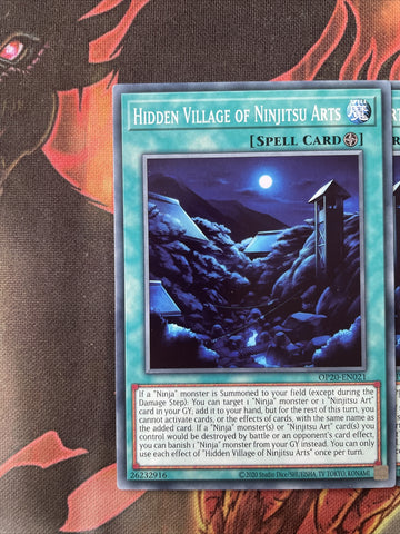 OP20-EN021 x3 Hidden Village Of Ninjitsu Arts Common UNL Edition NM Yugioh Card (back)