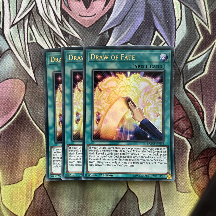 DUPO-EN003 x3 Draw of Fate Ultra Rare Excellent Condition Yugioh