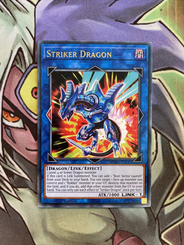 MGED-EN145 Striker Dragon Gold Rare 1st Edition NM Yugioh Card