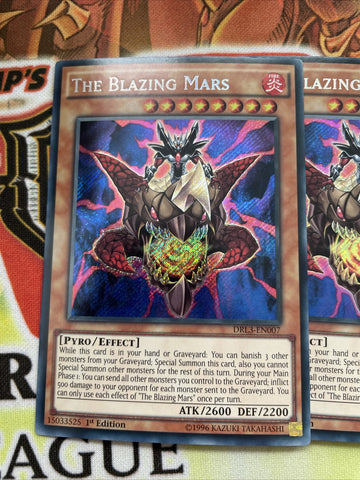 DRL3-EN007 x3 THE BLAZING MARS YUGIOH CARDS (back)