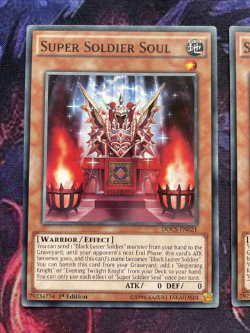 DOCS-EN021 x3 Yugioh CARD: SUPER SOLDIER SOUL (back)
