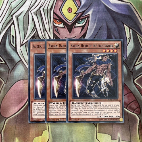SDRR-EN021 x3 Raiden, Hand of the Lightsworn Common Excellent Condition Yugioh