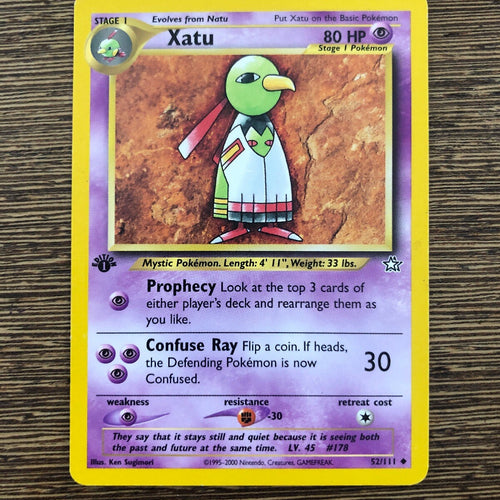 Pokemon Neo Genesis Non Holo Xatu 52/111 1st Edition NEAR MINT Condition