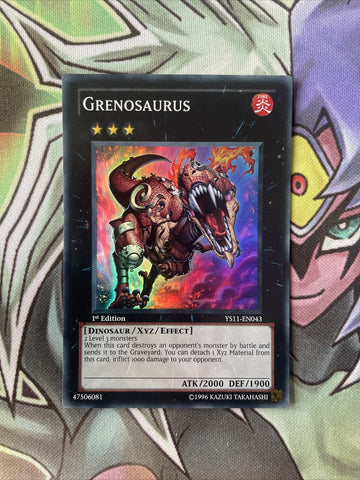 YS11-EN043 Grenosaurus Super Rare 1st Edition Yugioh Card
