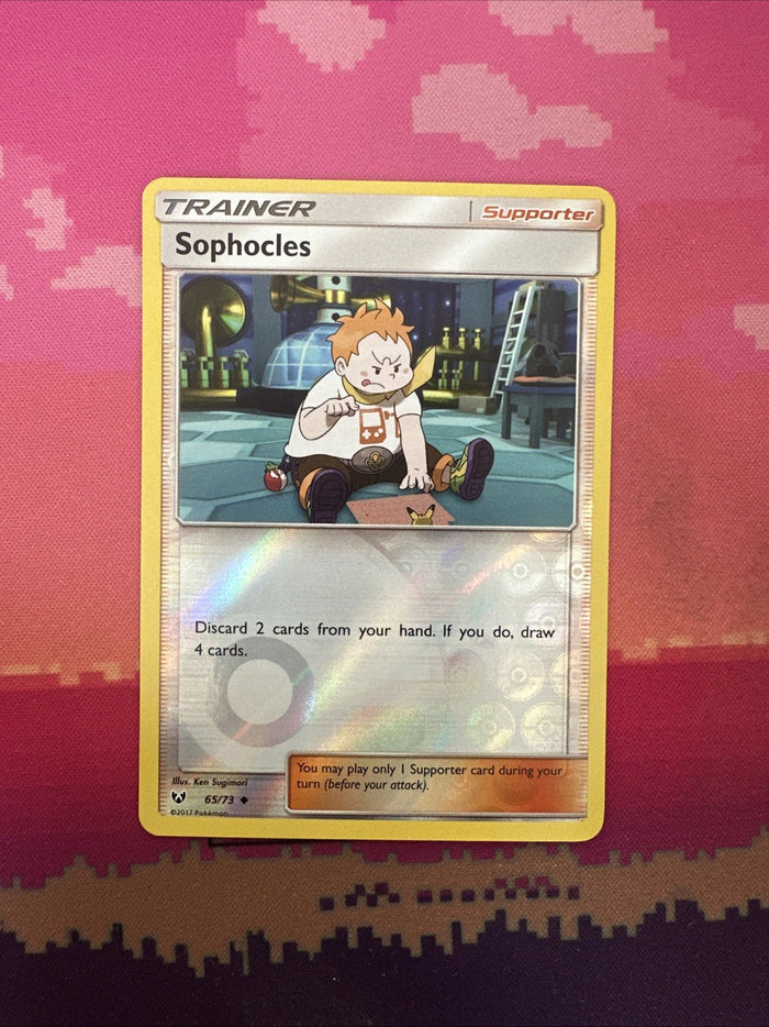 Pokemon Card Sophocles Shining Legends Reverse Holo 65/73 Near Mint