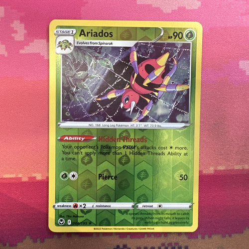 Pokemon Card Ariados Silver Tempest Reverse Holo Rare 004/195 NM