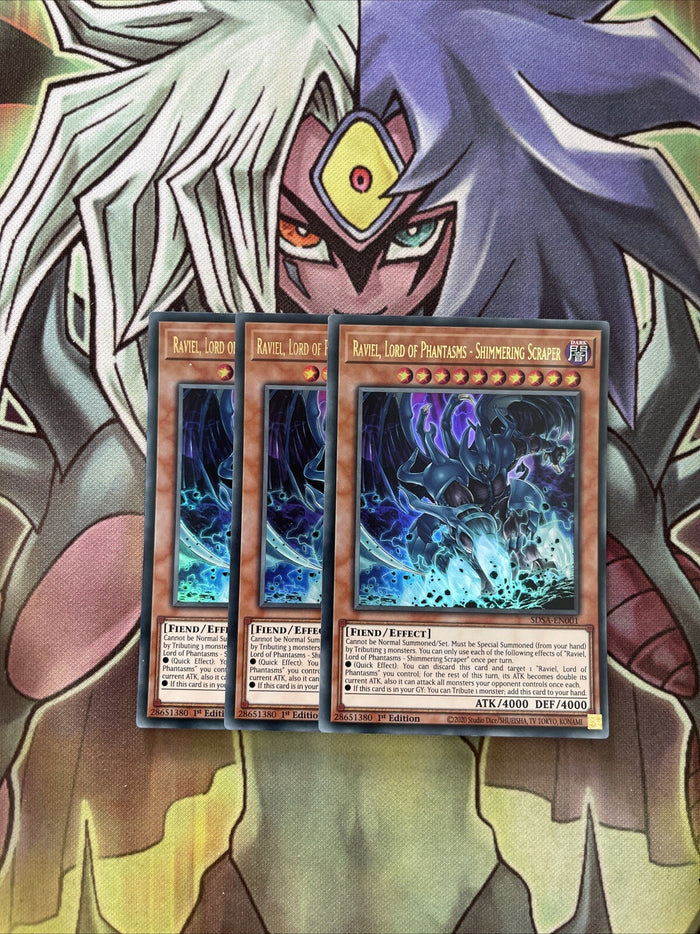 SDSA-EN001 x3 Raviel, Lord of Phantasms - Shimmering Scraper Ultra Exc Yugioh