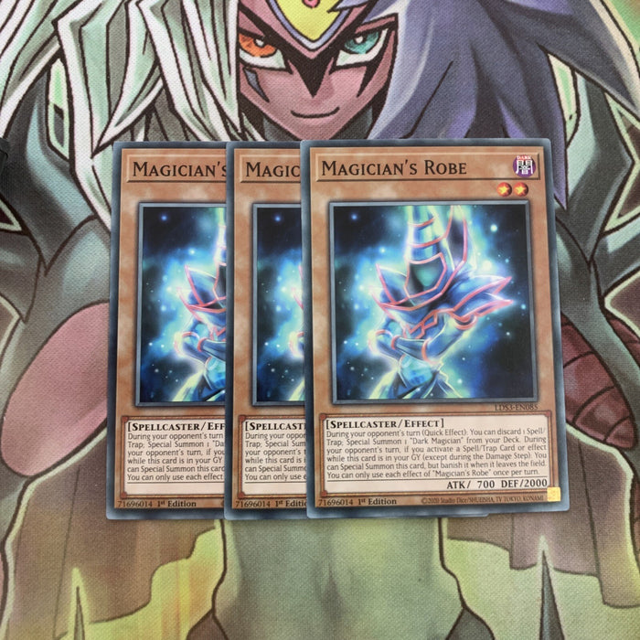 LDS3-EN085 x3 Magician's Robe Common Excellent Condition Yugioh
