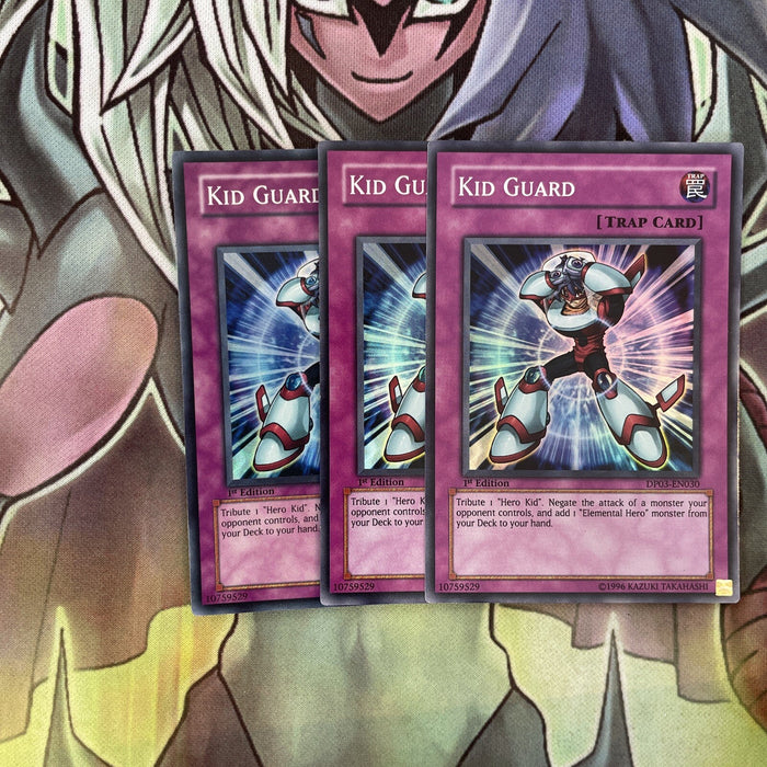 DP03-EN030 x3 Kid Guard Super Rare Excellent Condition Yugioh