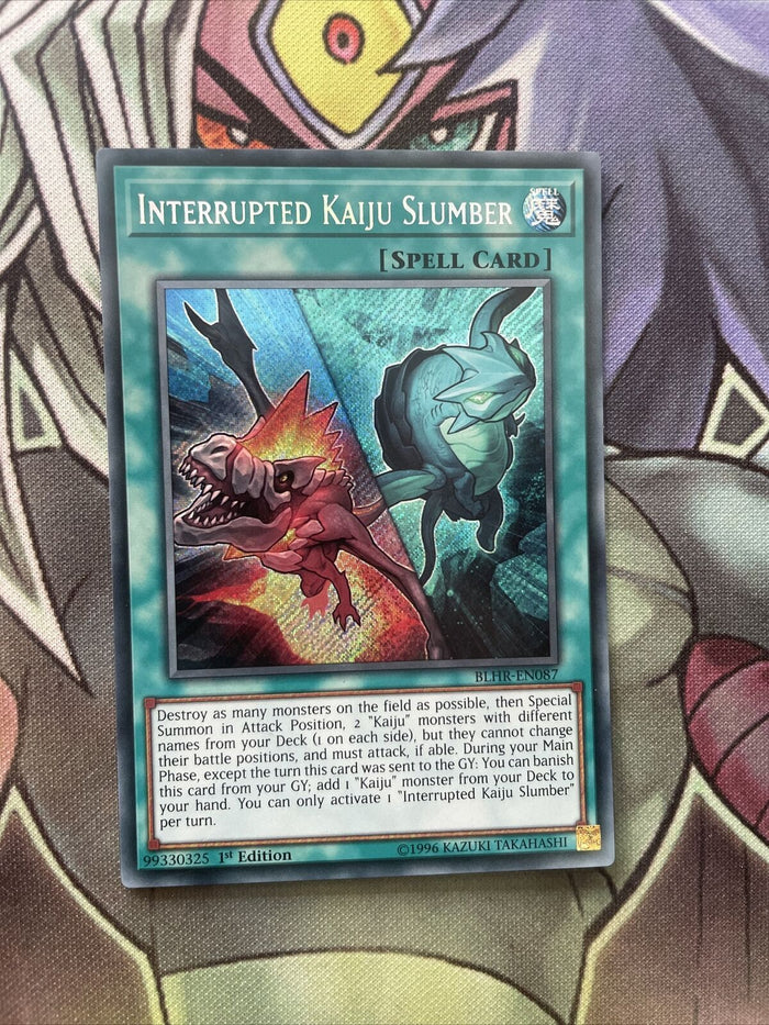 BLHR-EN087 Interrupted Kaiju Slumber Secret Rare 1st Edition NM Yugioh Card