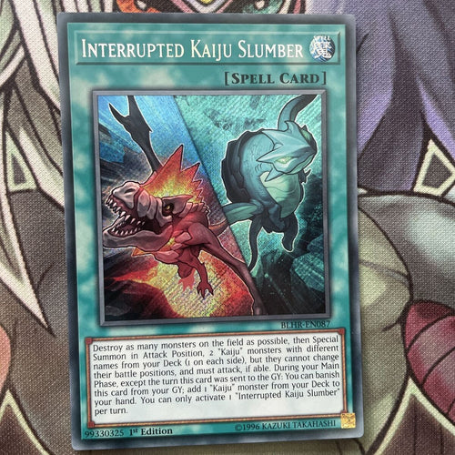 BLHR-EN087 Interrupted Kaiju Slumber Secret Rare 1st Edition NM Yugioh Card
