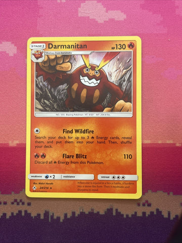 Pokemon Card Darmanitan Unbroken Bonds Rare 24/214 Near Mint