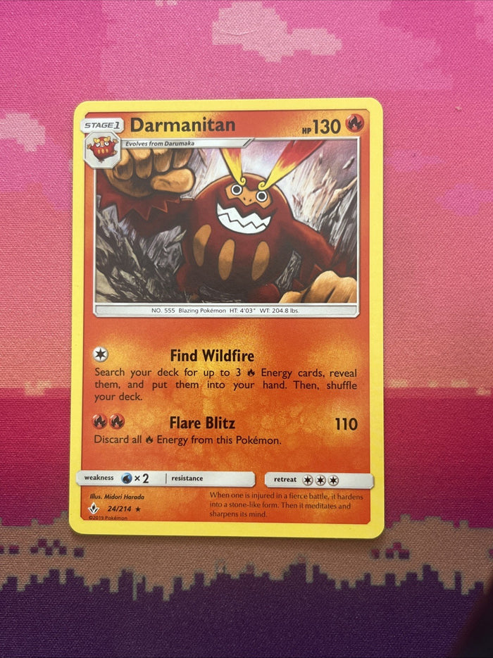 Pokemon Card Darmanitan Unbroken Bonds Rare 24/214 Near Mint