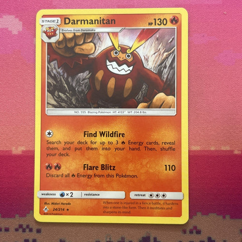 Pokemon Card Darmanitan Unbroken Bonds Rare 24/214 Near Mint