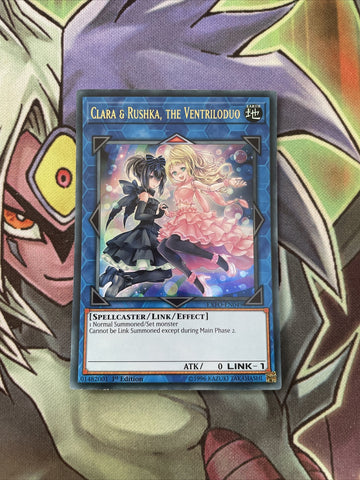 EXFO-EN049 Clara & Rushka, The Ventriloduo Ultra Rare 1st Edition NM Yugioh Card