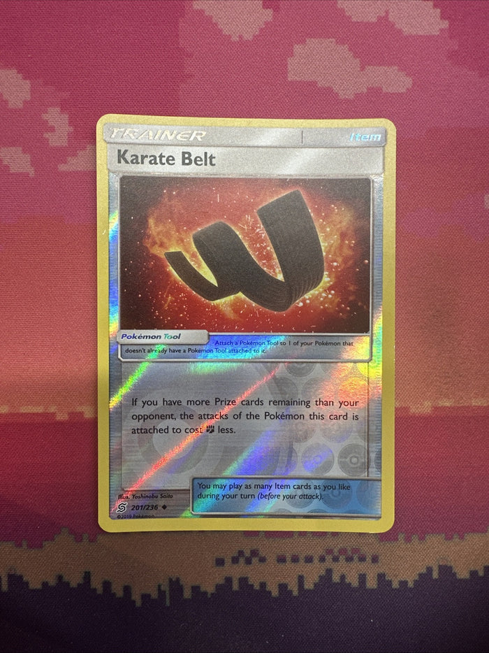 Pokemon Card Karate Belt Unified Minds Reverse Holo 201/236 Near Mint