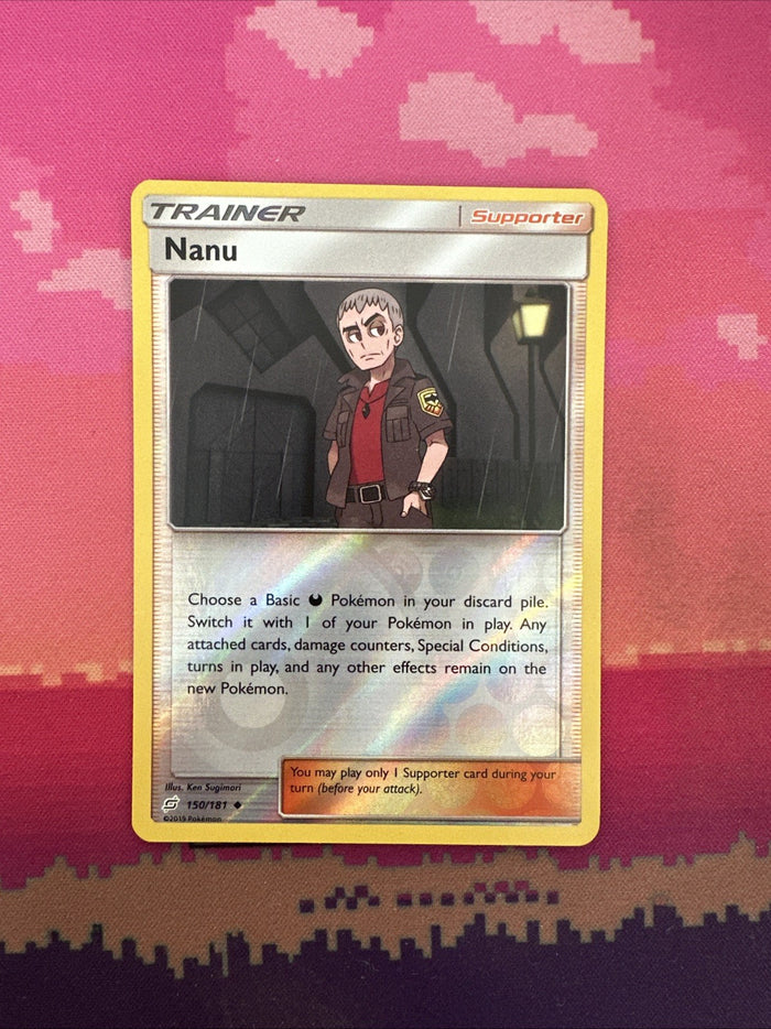 Pokemon Card Nanu Team Up Reverse Holo 150/181 Near Mint