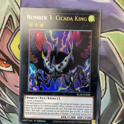 BLAR-EN028 Number 3: Cicada King Ultra Rare 1st Edition NM Yugioh Card