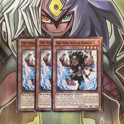 SDOK-EN002 x3 Fire King Avatar Barong Common Excellent Condition Yugioh