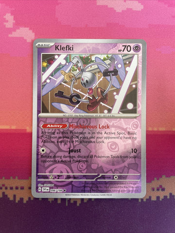 Pokemon Card Klefki Scarlet & Violet Reverse Holo Rare 096/198 Near Mint