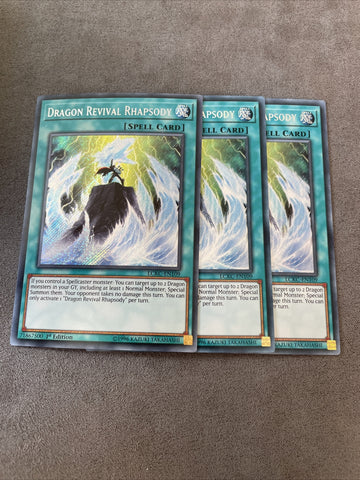 LCKC-EN109 x3 Dragon Revival Rhapsody Secret Rare 1st Edition Mint YuGiOh
