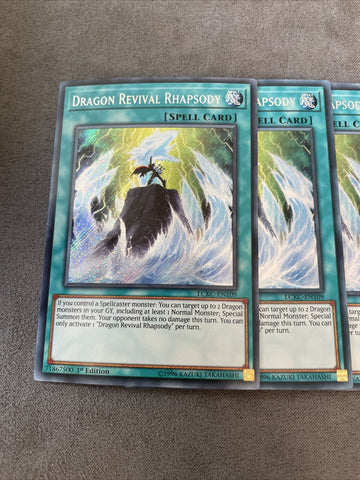 LCKC-EN109 x3 Dragon Revival Rhapsody Secret Rare 1st Edition Mint YuGiOh (back)