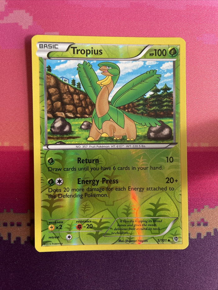 Pokemon Card Tropius Plasma Blast Reverse Holo Uncommon 5/101 NM