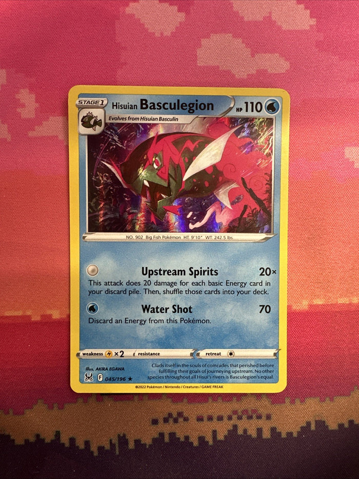 Pokemon Card Hisuan Basculegion Lost Origin Holo Rare 045/196 NM