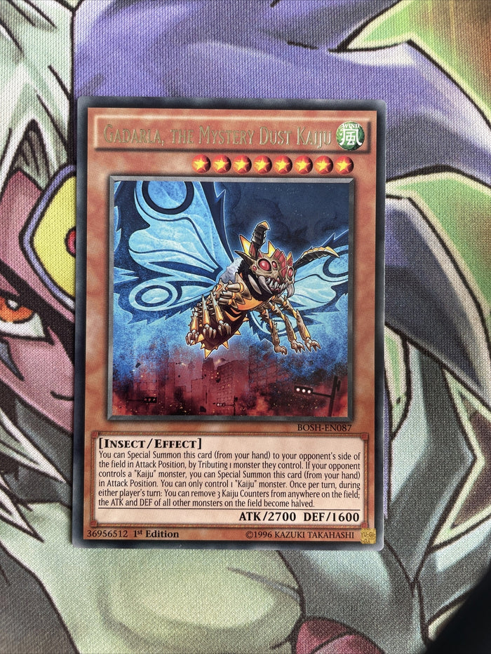 BOSH-EN087 Gadarla, The Mystery Dust Kaiju Rare 1st Edition NM Yugioh Card