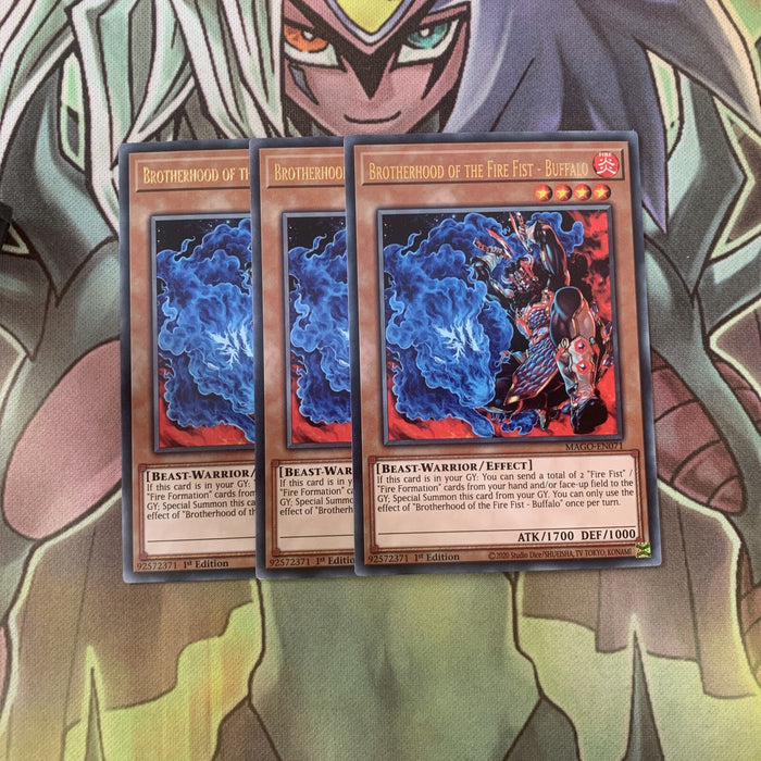 MAGO-EN071 x3 Brotherhood of the Fire Fist - Buffalo Rare Excellent Cond Yugioh