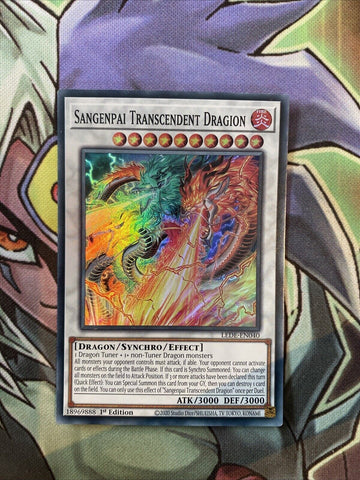 LEDE-EN040 Sagenpai Transcendent Dragion Super Rare 1st Edition NM Yugioh Card