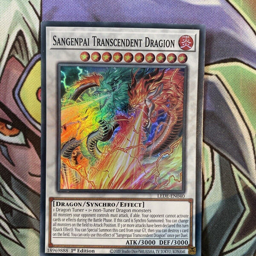LEDE-EN040 Sagenpai Transcendent Dragion Super Rare 1st Edition NM Yugioh Card