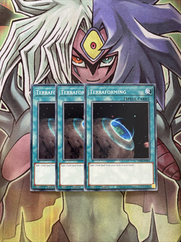 SDSA-EN024 x3 Terraforming Common Excellent Condition Yugioh