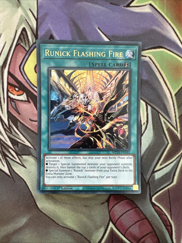 MP23-EN242 Runick Flashing Fire Ultra Rare 1st Edition NM Yugioh Card