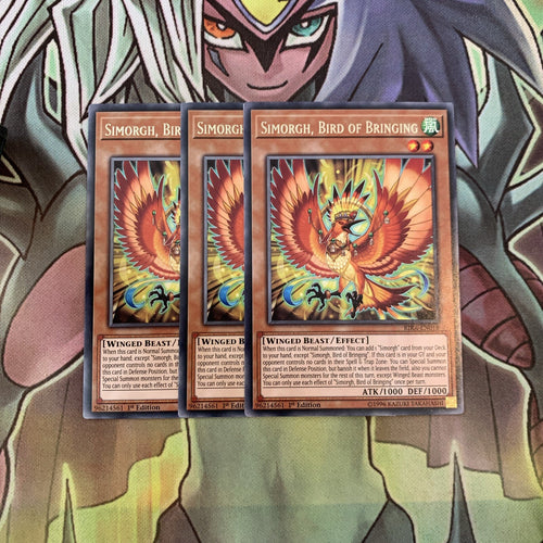 RIRA-EN018 x3 Simorgh, Bird of Bringing Rare Excellent Condition Yugioh