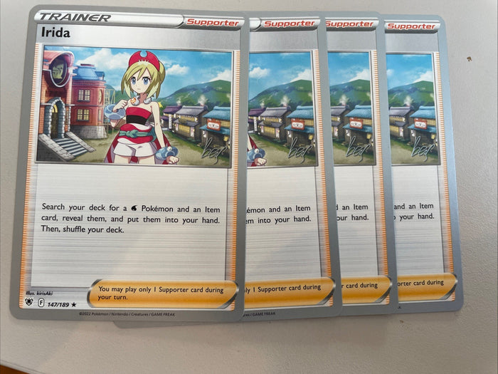 Irida 147/189 X4 2022 Pokemon World Championships Astral Radiance Black Back